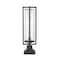 Z-Lite Aura 1 Light Outdoor Pier Mounted Fixture, 6in. W x 27in. H, Black 5013PHBS-SQPM-BK - alternate 8